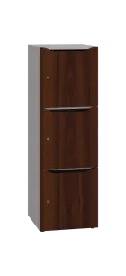 DOMINOU 33 úložná skříň 3-boxová, 1367x450x400 mm, korpus šedý, dvířka ořech královský